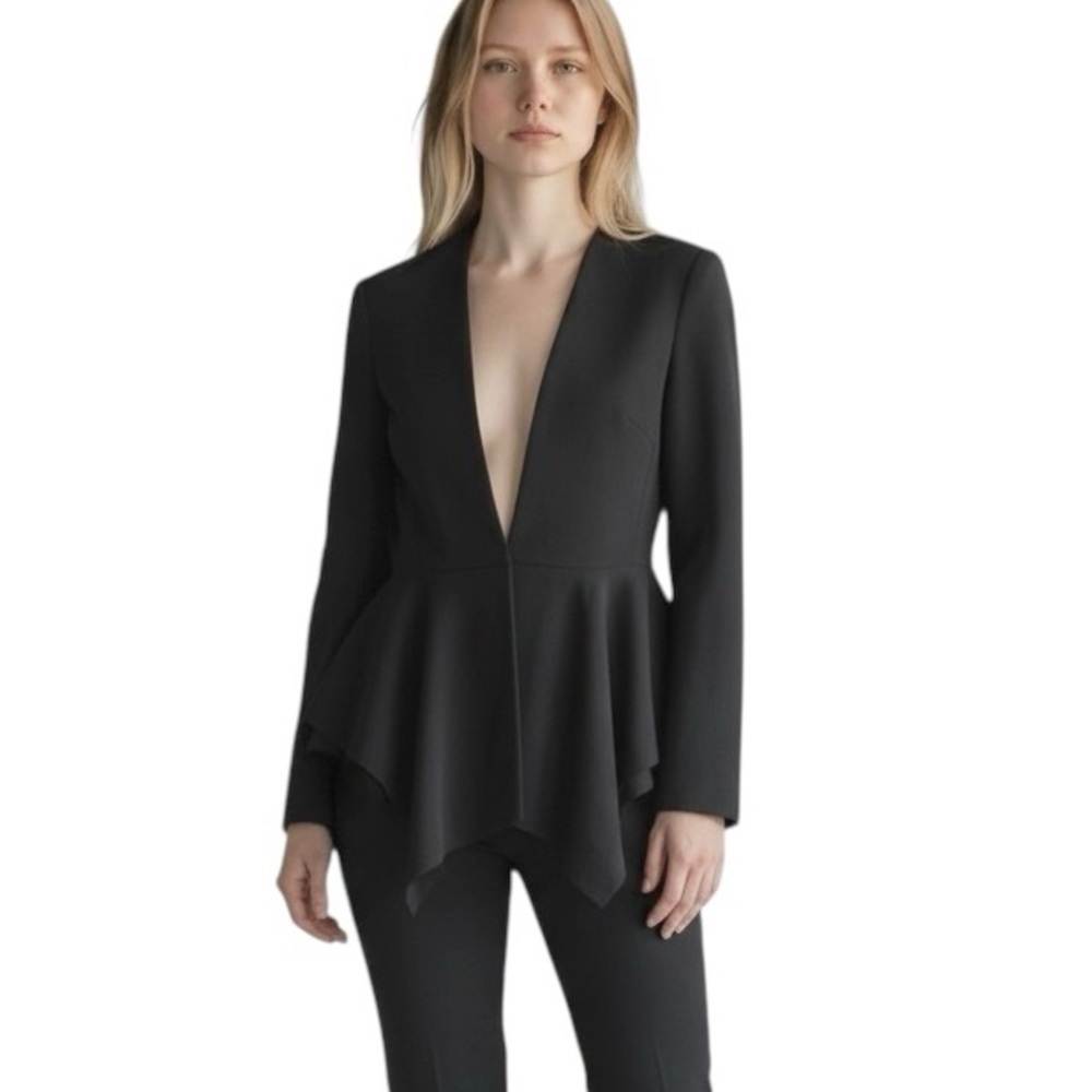 NEW Vintage Bebe Dramatic Black Handkerchief Hem Jacket Y2K Whimsigoth XXS NWT